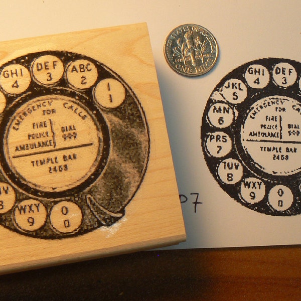 Vintage Phone dial rubber stamp  P7