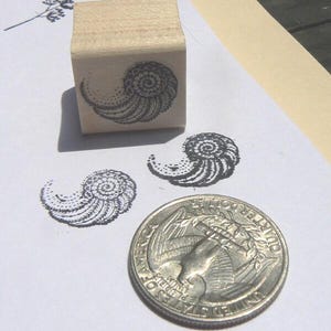 P24 Miniature Nautilus design shell rubber stamp