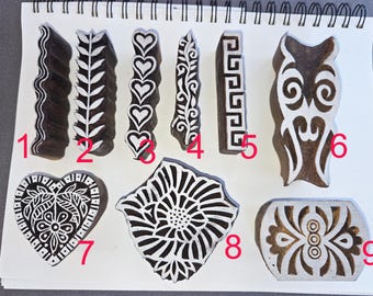 Indian Rosewood carved stamps - Pick a style! They arrived!