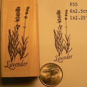 Lavender rubber stamp  P55