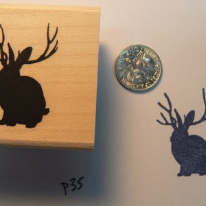 Jackalope rubber stamp P35