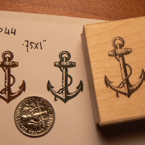 Miniature Anchor Rubber Stamp WM P45 Etsy