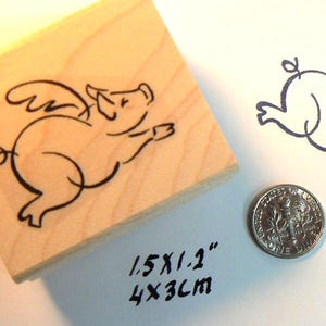 Flying pig rubber stamp WM  P16
