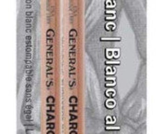 White charcoal blendable pencil