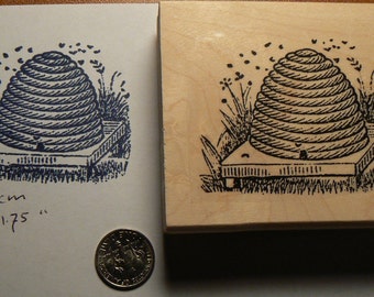 Beehive rubber stamp P44