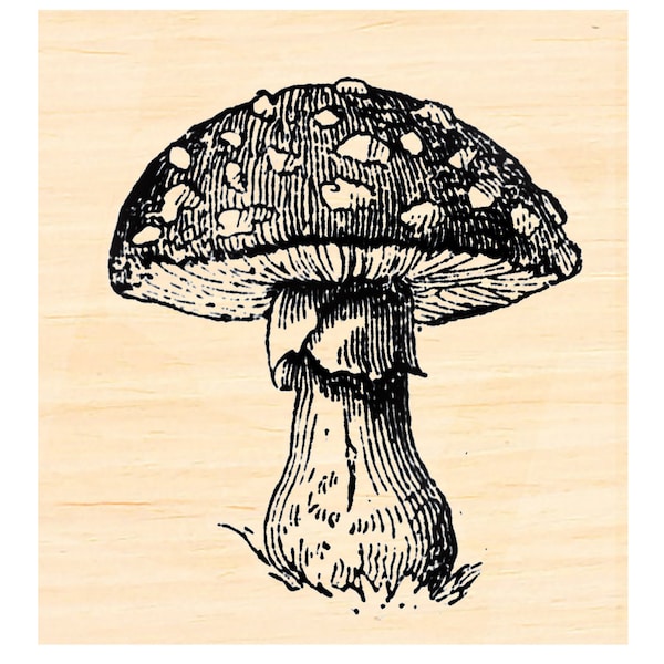 Mushroom rubber stamp P129