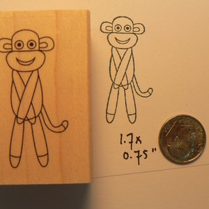 P17 Sock Monkey Rubber Stamp WM image 1