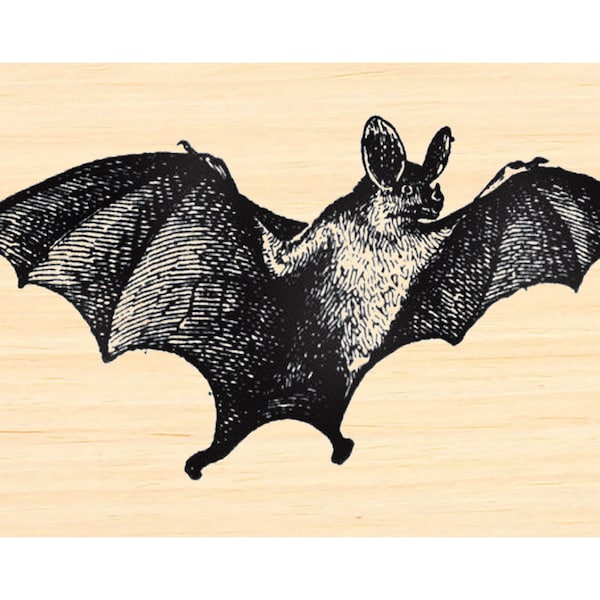 P132 Flying Bat L rubber stamp