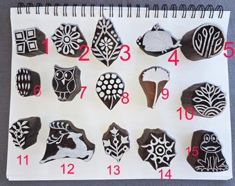 Indian Rosewood carved stamps - Pick a style! They arrived!