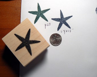 Sea star rubber stamp  Wood Mounted P23