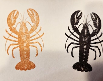 Lobster rubber stamp 2.25"