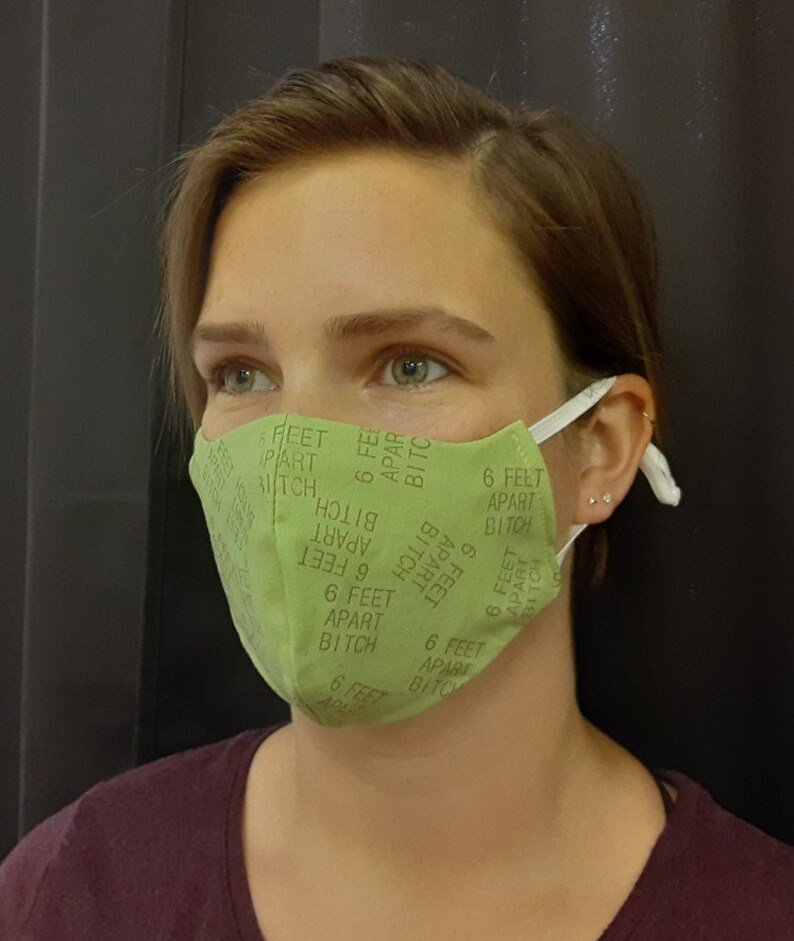 Mask handmade adjustable 6 feet Apart Bitch Etsy