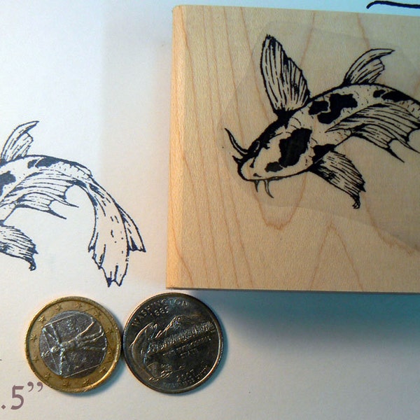 Fish Rubber Stamp Etsy