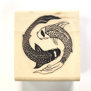 P83 Koi Ying Yang rubber stamp