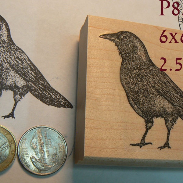 P83 Crow rubber stamp