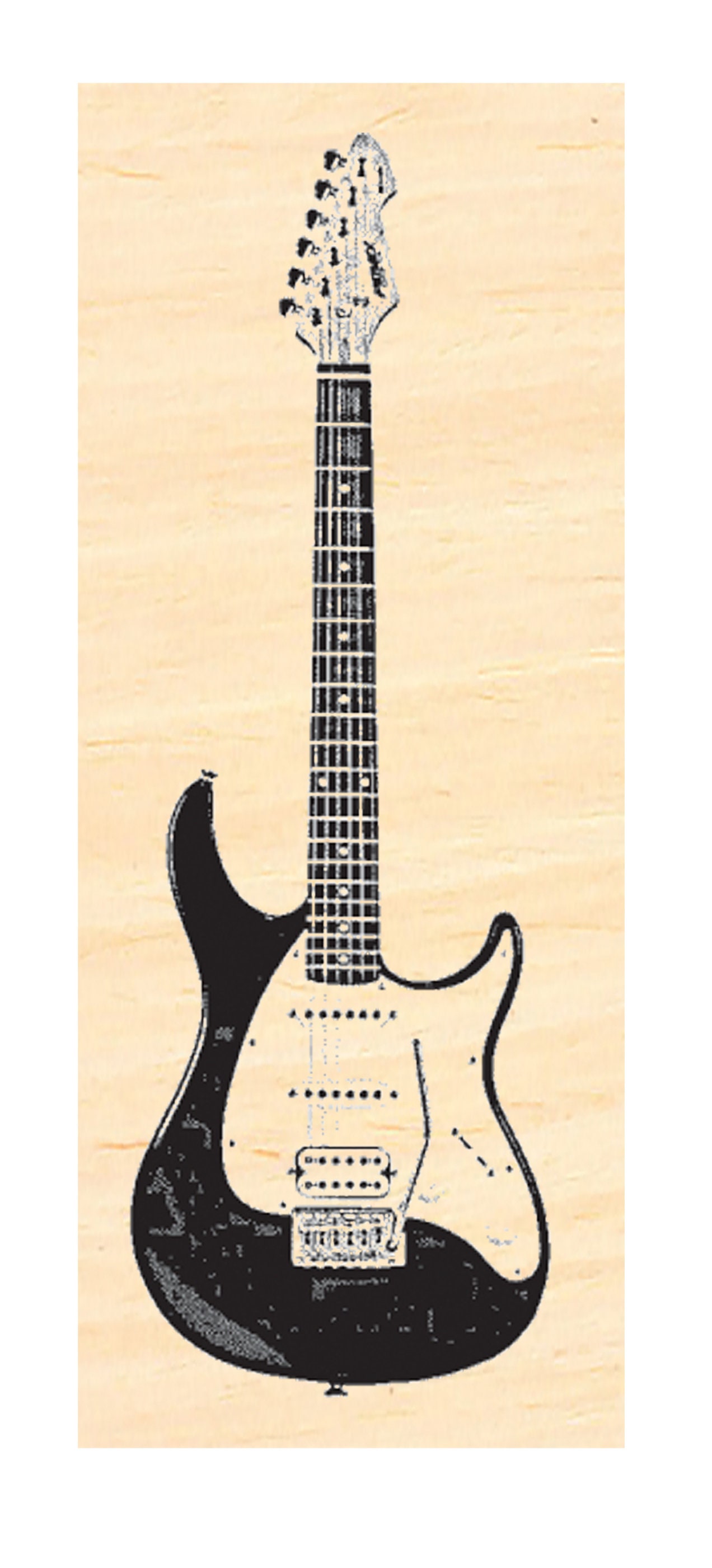 P135 Electric Guitar Rubber Stamp