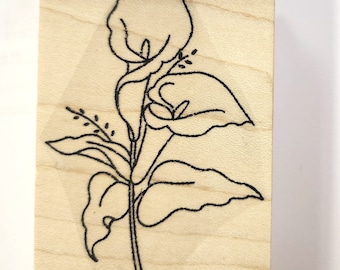 Calla lily rubber stamp WM P18