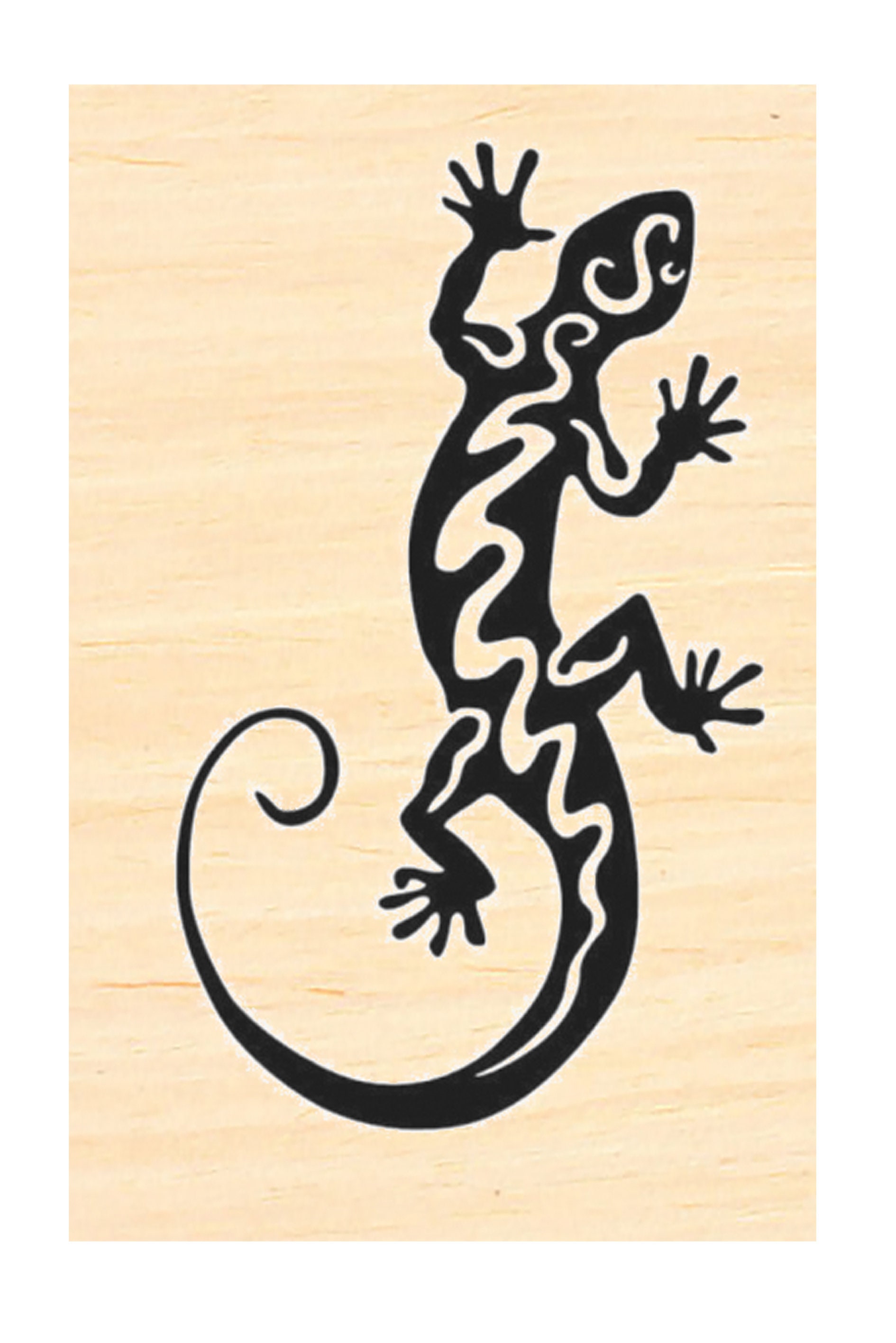 P128 Tribal Lizard- Western Style- Rubber Stamp - Etsy