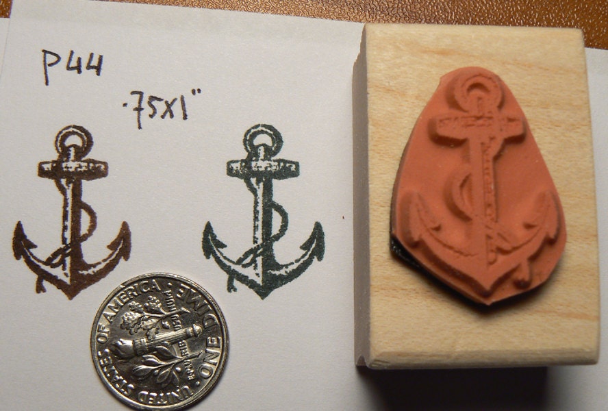 Miniature Anchor Rubber Stamp WM P45 Etsy