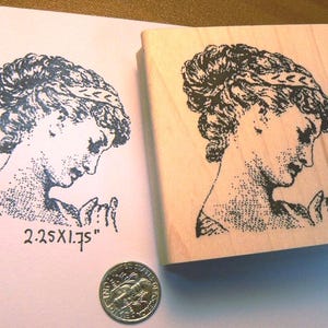 Vintage woman waiting rubber stamp P10