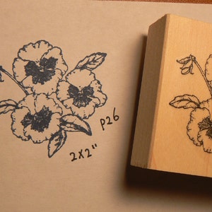Stiefmütterchen, Veilchen Blumen Stempel WM P26