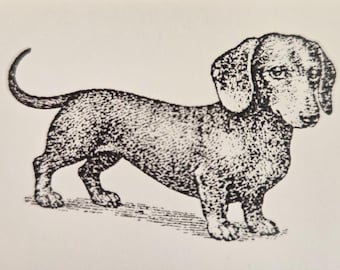 Dachshund dog rubber stamp