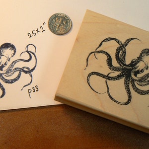 P26  Large Octopus rubber stamp