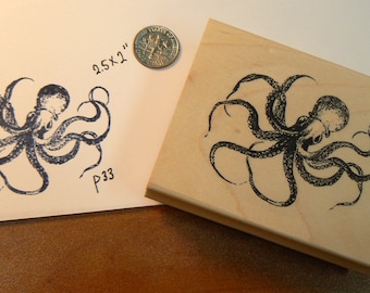 P26  Large Octopus rubber stamp