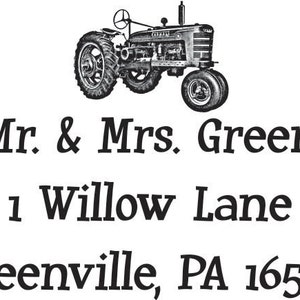 Tractor,Retouradres rubberen stempel WM gepersonaliseerd