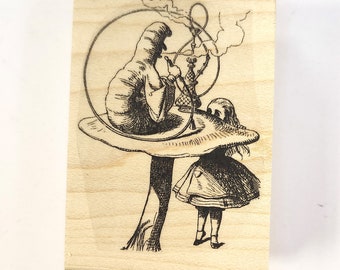 Alice in Wonderland's caterpillar rubber stamp WM P50