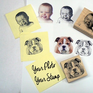 Custom Photo Rubber Stamp - Personalized Portrait Stamp