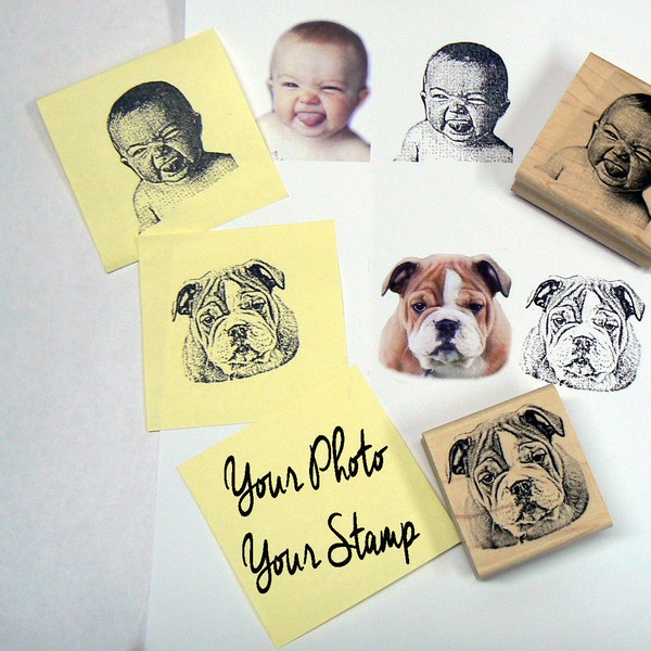 Your photo - Your Stamp- Custom made Rubber Stamp- Faces- Custom listing - As is- NO EDITING