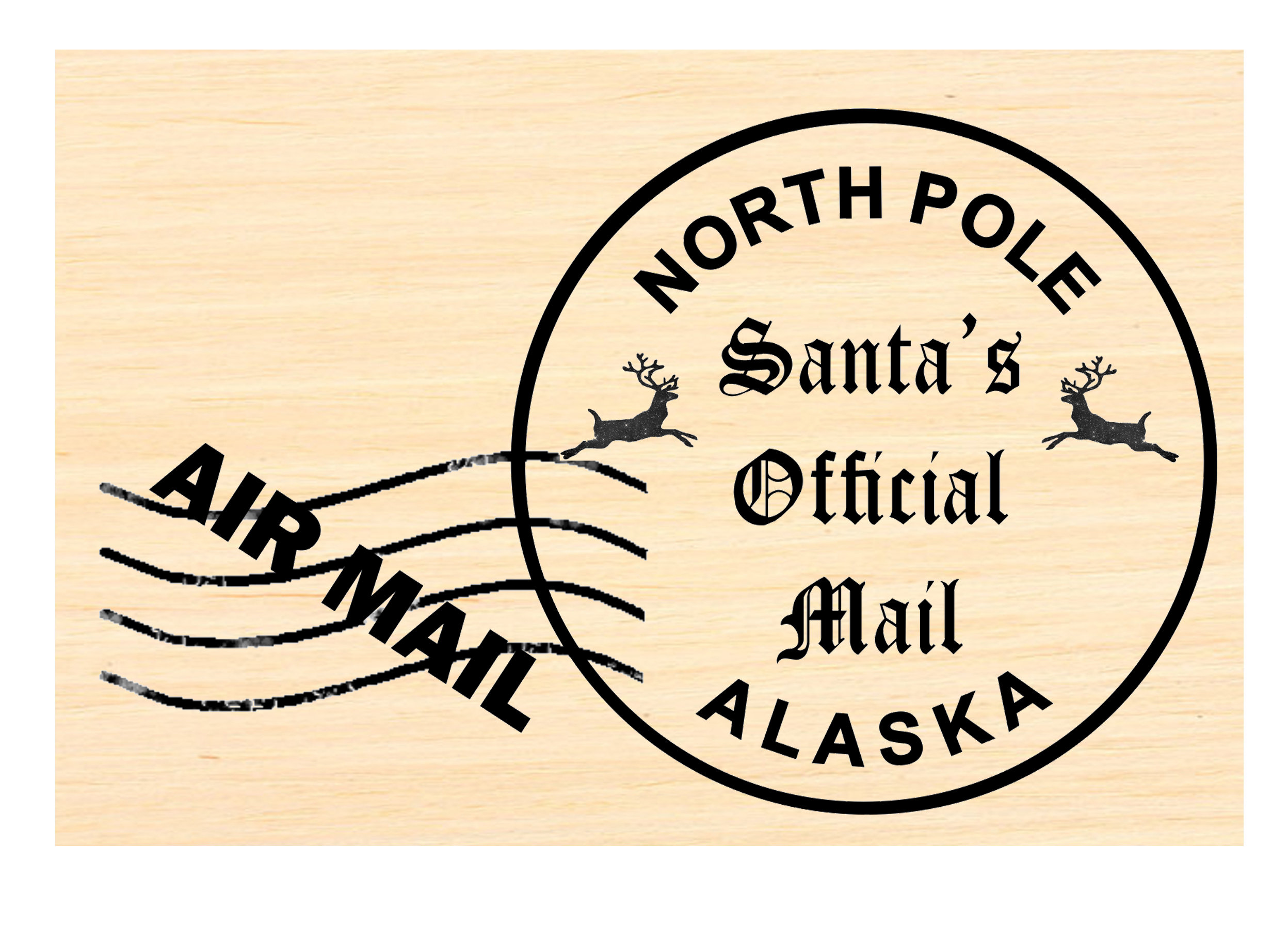 North Pole Alaska Postal Rubber Stamp official Santa Mail Etsy