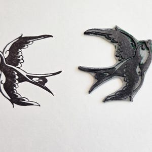 Oiseau hirondelle - Tampon en caoutchouc style tatouage old school