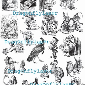 UN mounted Alice in Wonderland rubber stamp sheet 8.5x11" P13