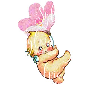 Kewpie met bloem digitale download png, jpg
