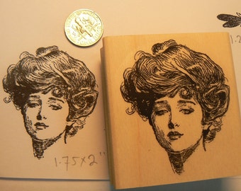 Gibson girl rubber stamp  P11