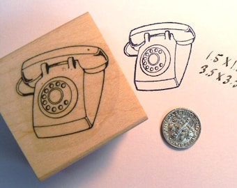 Sello de goma de teléfono vintage P21 WM 1,5 x 1,5 pulgadas