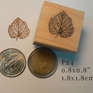 Skeleton leaf rubber stamp miniature P24