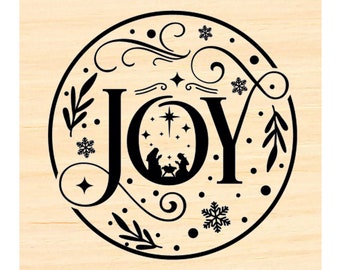 P141 Joy - Seal- Style Rubber Stamp