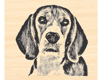 P121 Beagle hond rubberen stempel