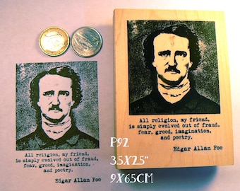 Sello de goma de Edgar Allan Poe, religión..... P92