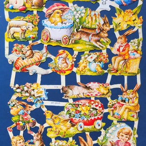 Conejito de Pascua y pollitos Troqueles Recortes alemanes, papel de relieve troquelado 7174