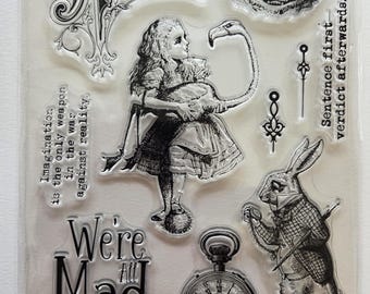 Alice in wonderland with friends clear  sheet NEW