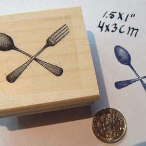 cuchara y tenedor-utensilios Vegano- sello de goma WM P7