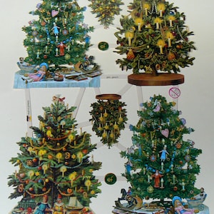 Alberi di Natale Carta Fustellata - Ritagli tedeschi, carta in rilievo fustellata 7390