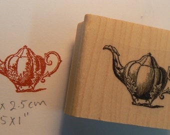 miniature teapot rubber stamp Wm P12