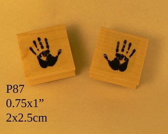 P87 2 little hand prints rubber stamps