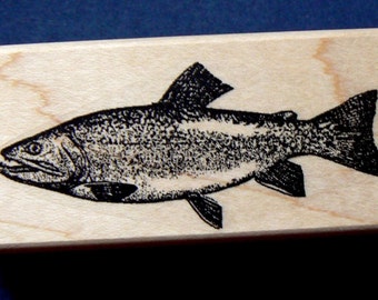 P28 Trout fish rubber stamp