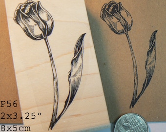 P56 tulip flower rubber stamp
